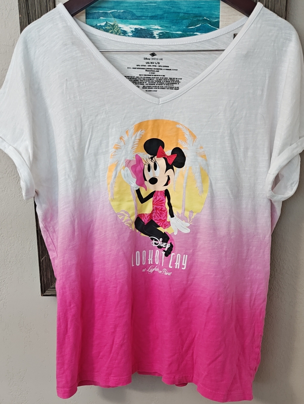 Disney White to Pink Ombre Minnie Mouse Tee